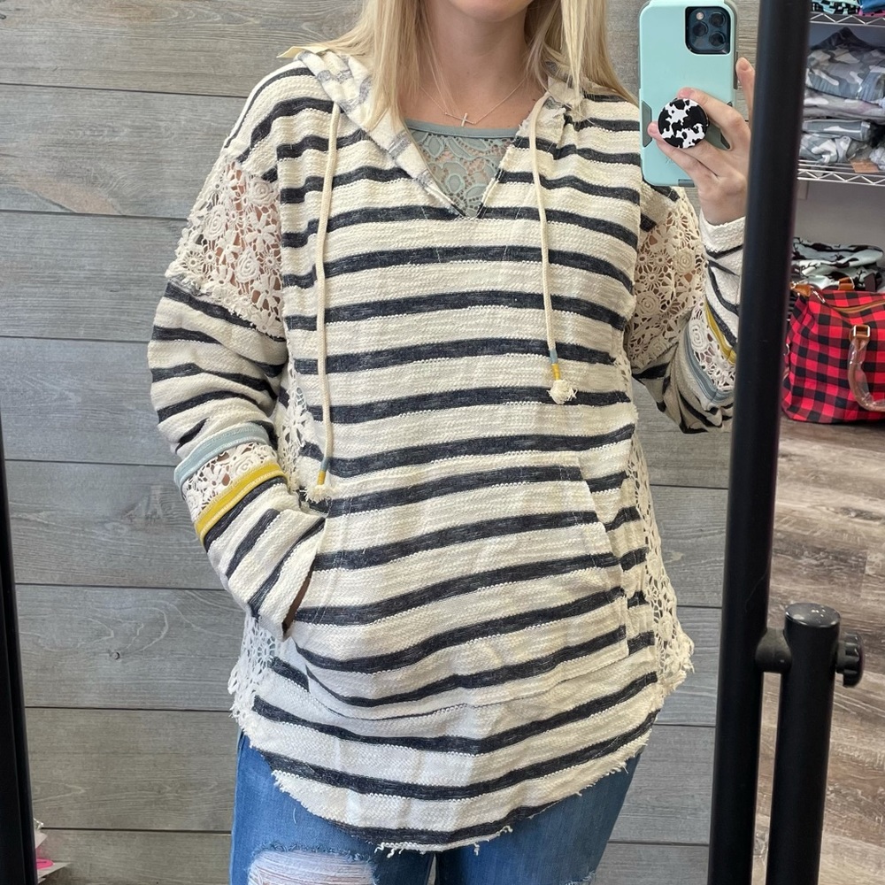 Hem and Thread blue and white stripe